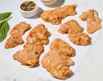 Sweet Chili Boneless Chicken Thighs, Raised w/o Antibiotics, Uncooked
